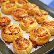 Pizza Scrolls using Puff Pastry