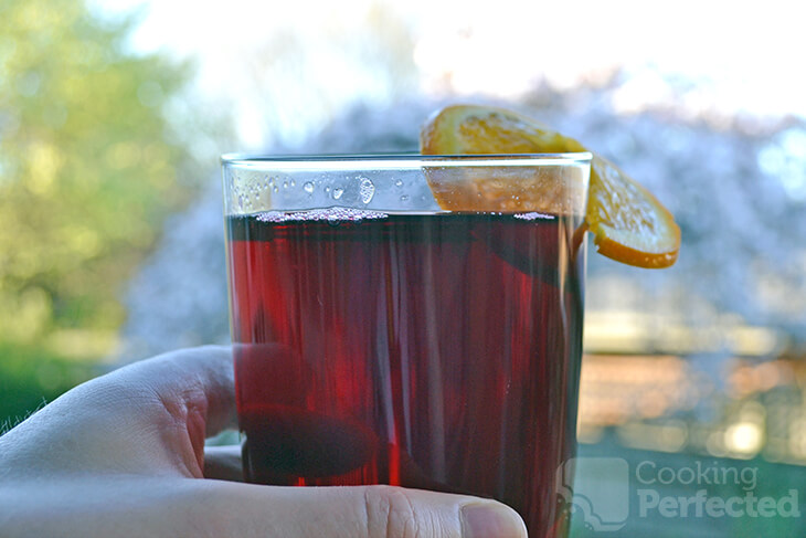 Hibiscus Tea with a slice of orange