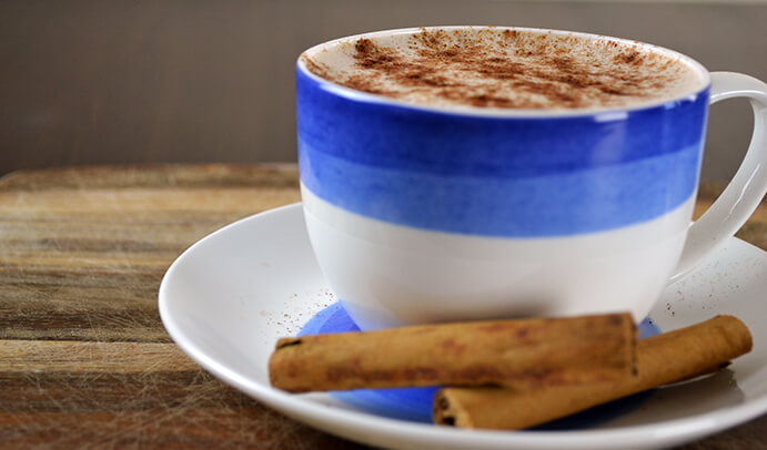 Homemade Cinnamon Latte Ready for Drinking