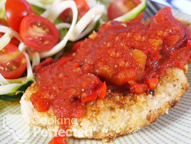 Paleo Chicken Parm with Zucchini Salad