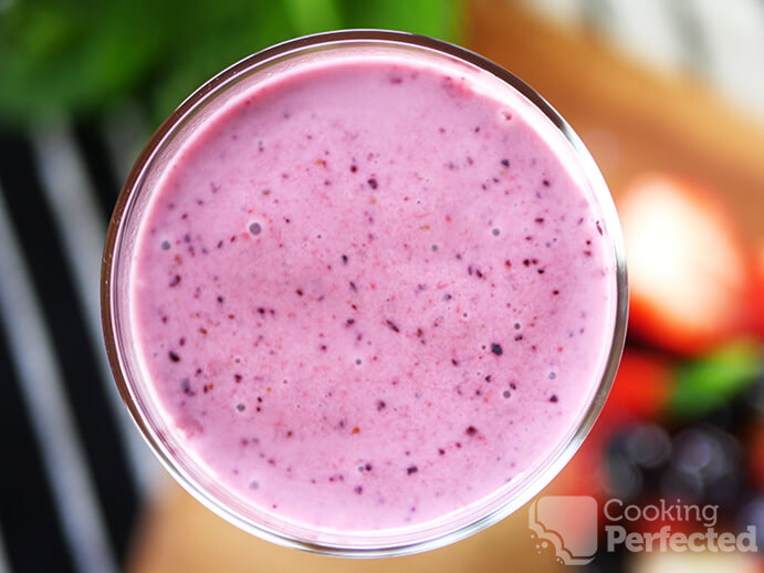 Blueberry and Strawberry Smoothie in a glass