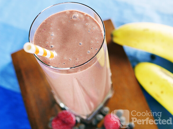 Chocolate Raspberry Banana Smoothie with Milk and Yogurt