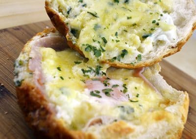 Ham, Egg, Cheese Bread Bowl
