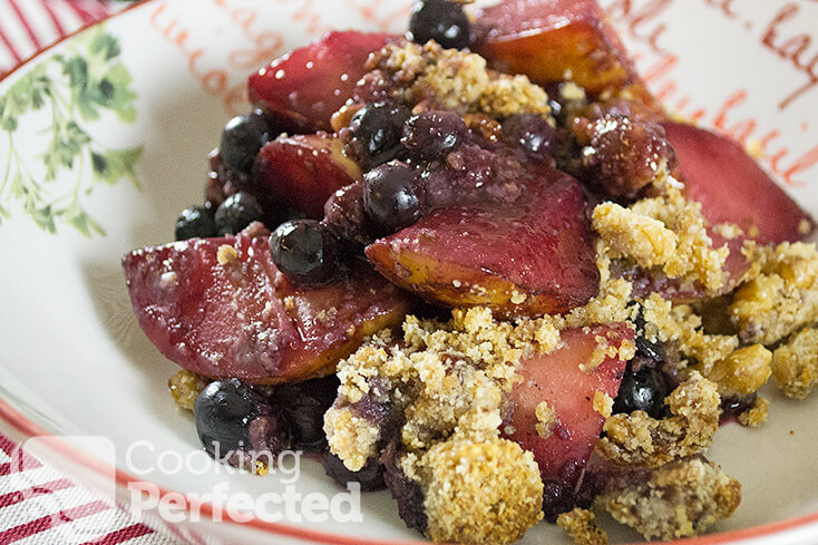 Pear and Blueberry Crisp without oats
