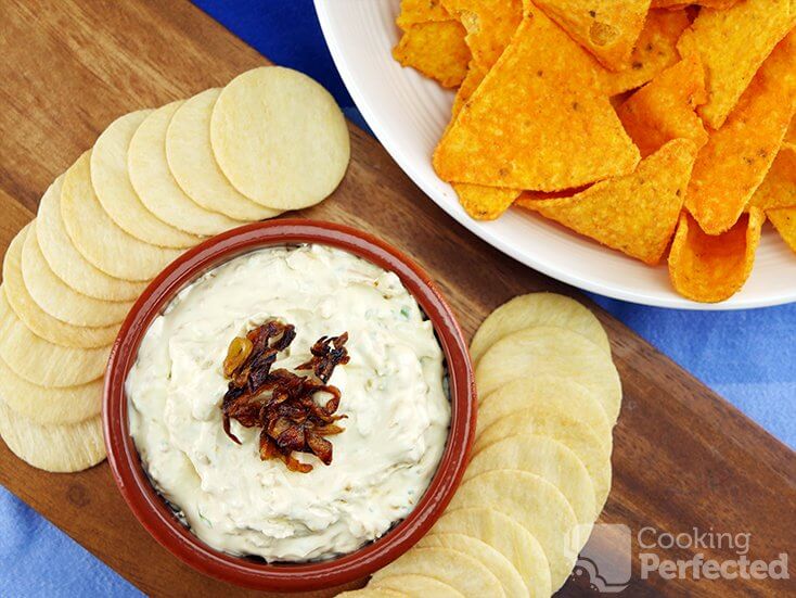 Caramelized Onion Dip with Cornchips