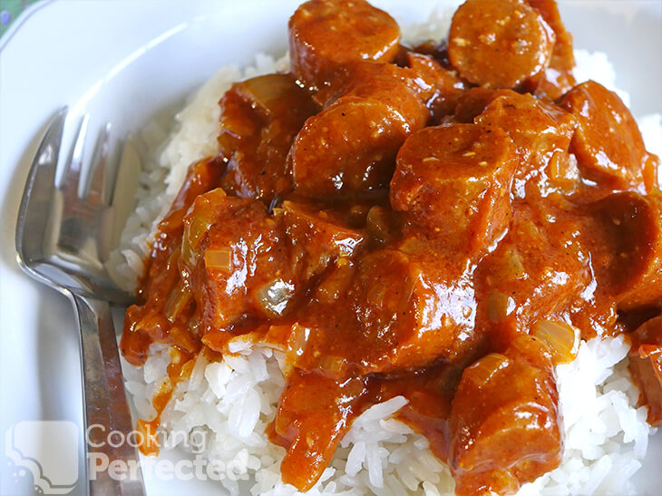 Easy Curried Sausages and Rice