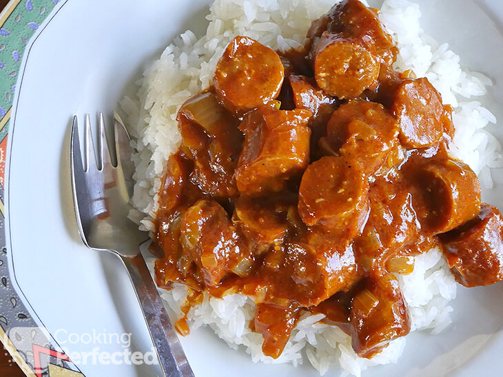 Curried Sausages with no cream