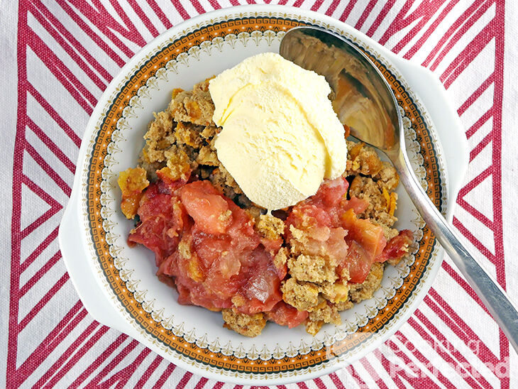 Apple and Rhubarb Crisp without Oats