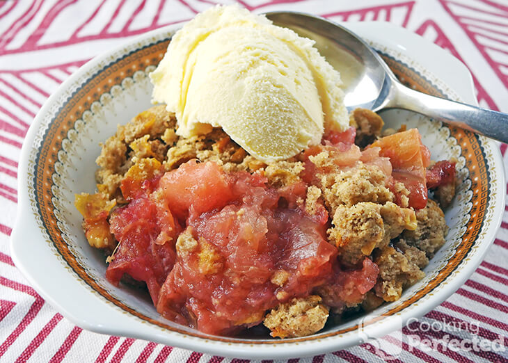 Gluten-Free Rhubarb Crisp with Ice Cream