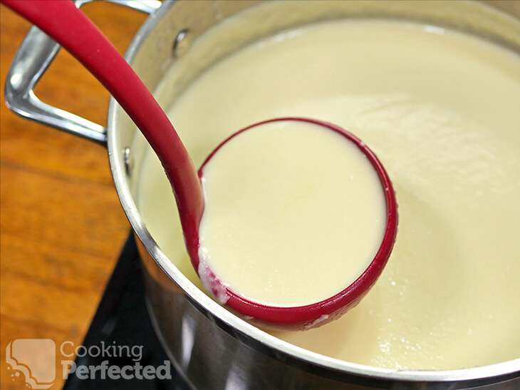 Cauliflower and Cheddar Cheese Soup in a Pot