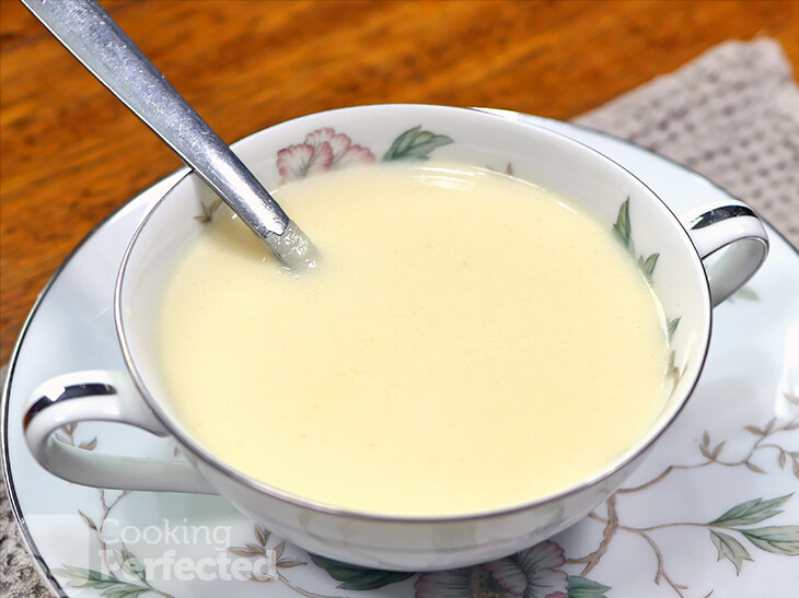 Gluten-Free Cauliflower and Cheese Soup in a Bowl