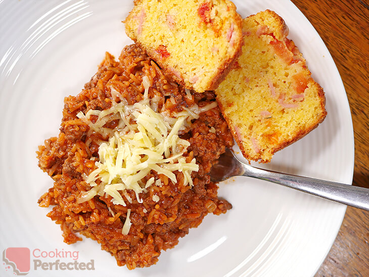 Spanish Rice made with ground beef and tomato soup