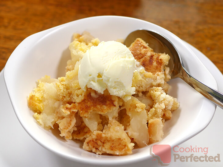 Apple Dump Cake with ice cream