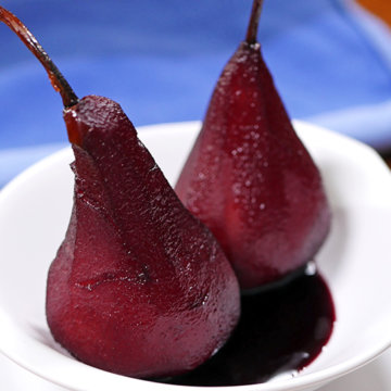 Poached Pears in Red Wine