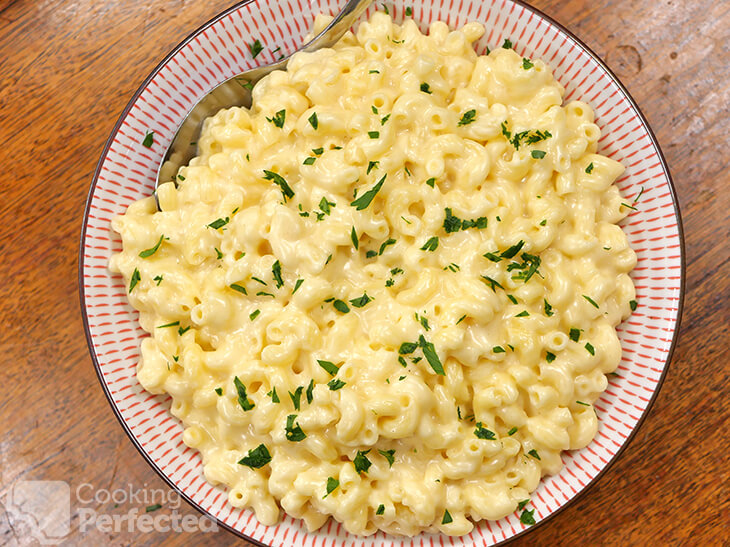 GF Mac and Cheese topped with Parsley