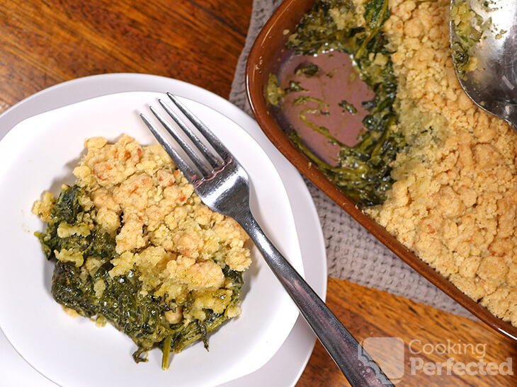 Creamed spinach made with frozen spinach