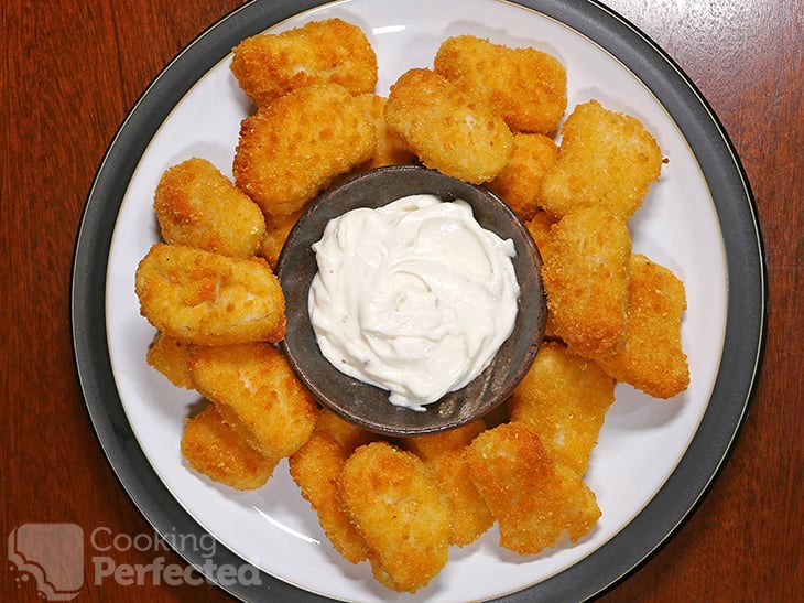 Cooked Frozen Chicken Nuggets from out of the Air Fryer