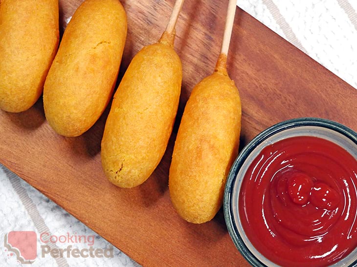 Mini Corn Dogs with Ketchup