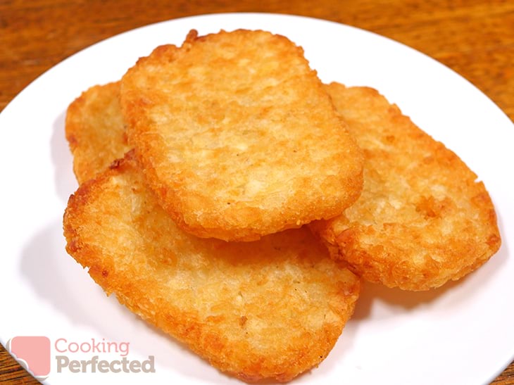 Crispy hash browns ready to eat