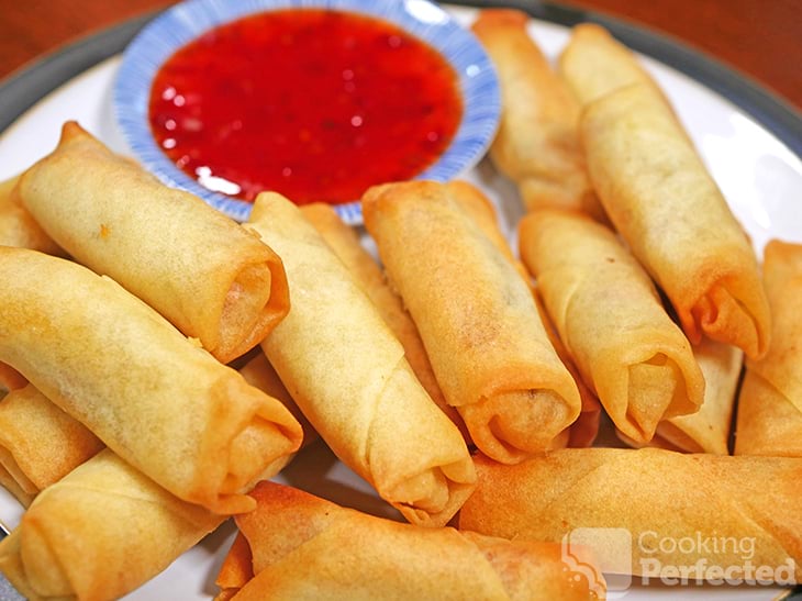 Air Fried Spring Rolls served with Sweet Chili Sauce