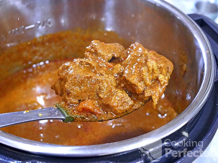 Beef Rogan Josh Cooking in the Instant Pot