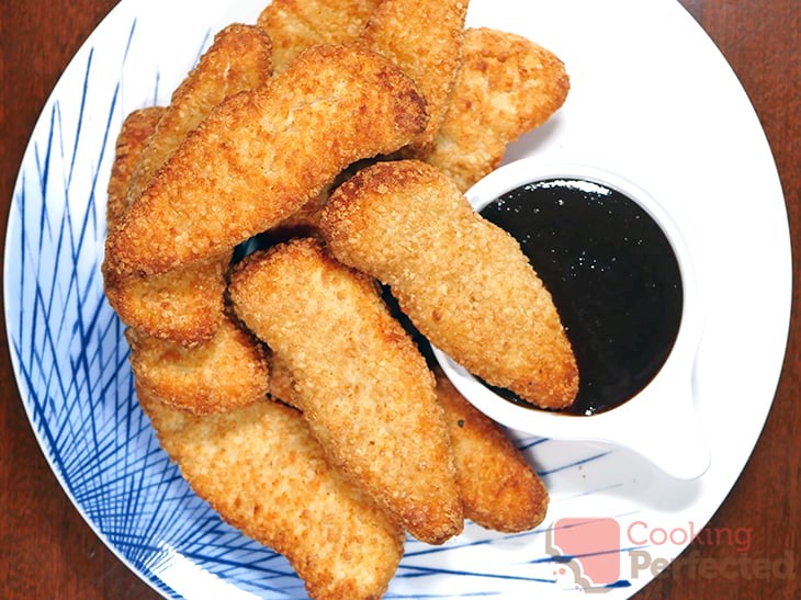 Cooked Chicken Strips from out of the Air Fryer
