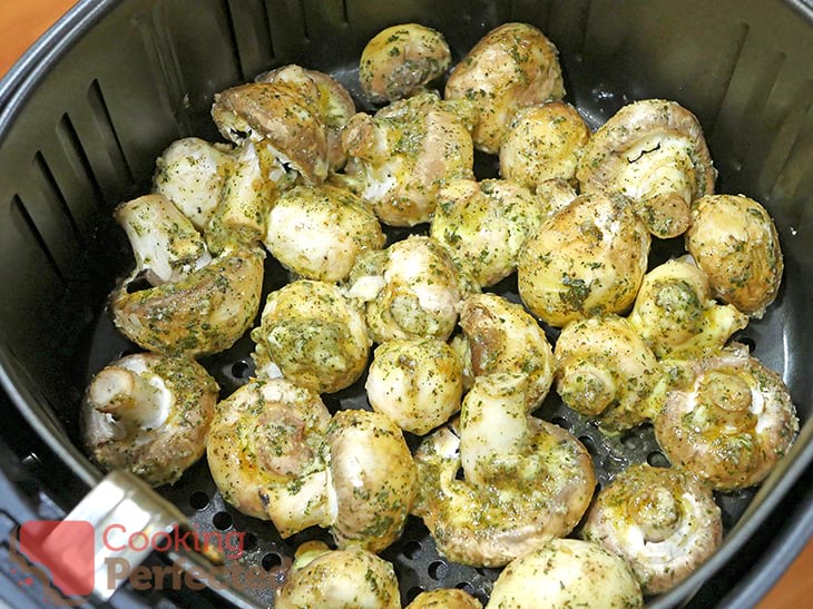 Uncooked Garlic Mushrooms ready for cooking.