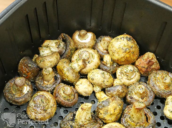 Garlic Mushrooms cooking in the Air Fryer