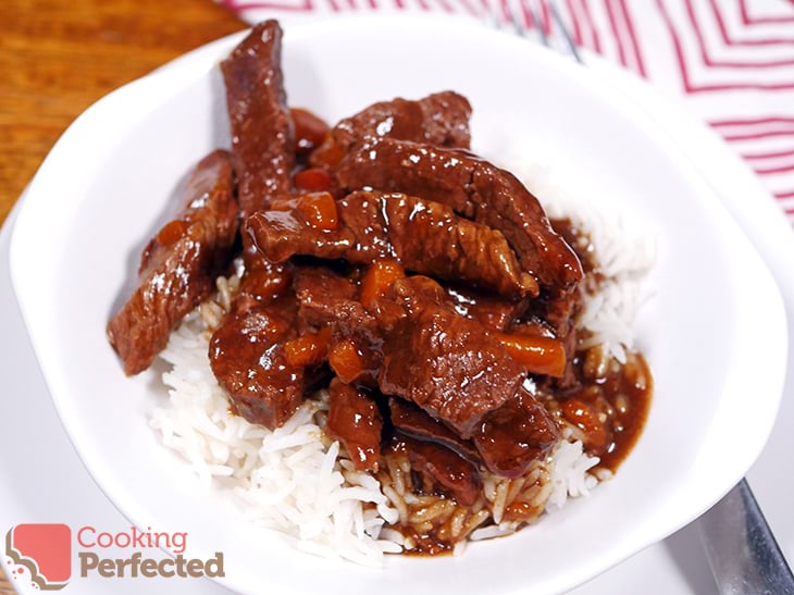 Mongolian Beef cooked in a pressure cooker