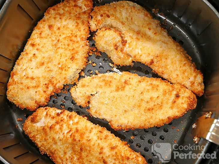 Panko crusted chicken cooked in the air fryer