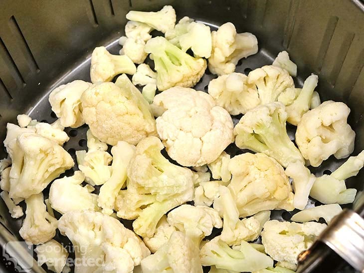 Frozen Cauliflower ready for cooking in the Air Fryer