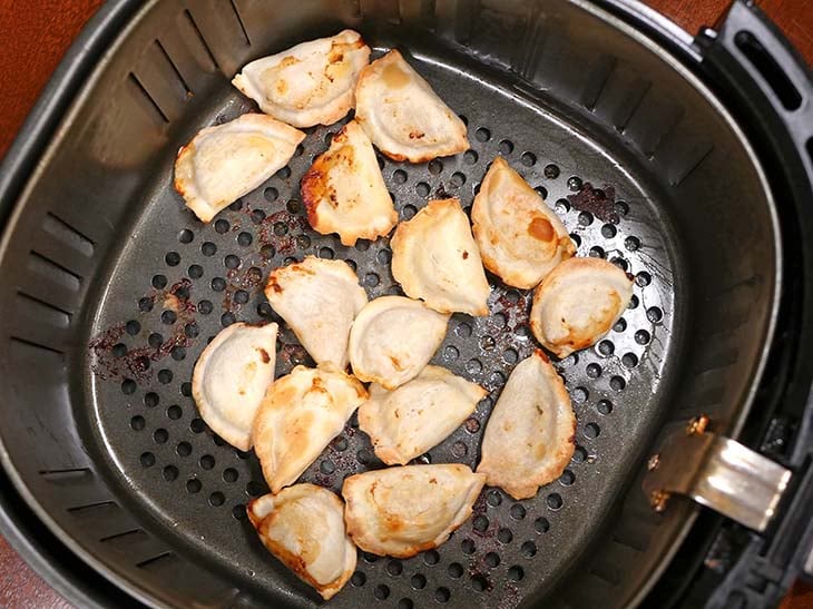 Frozen Potstickers Cooking in the Air Fryer