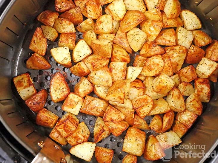 Roasted Potatoes ready in the Air Fryer