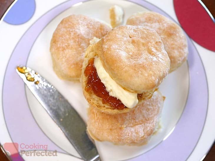 Scones with Apricot Jam and Cream