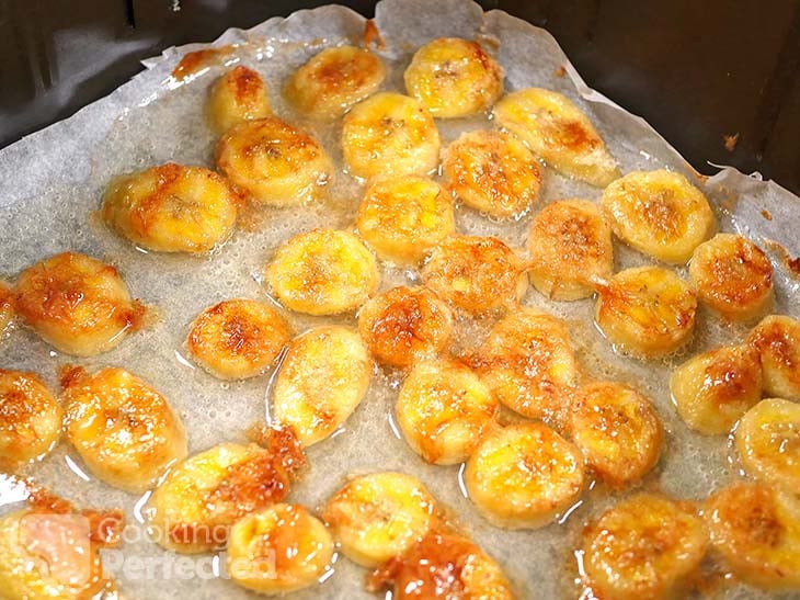 Cooked Caramelized Bananas in the Air Fryer